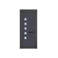 Crystal uPVC Front Door Contemporary 5 Glass Malaga Grey/White Left Hand Obscure Glass 920x2090mm