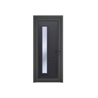 Crystal uPVC Front Door 1 Long Glass Monaco Grey/White Left Hand Obscure Glass 920x2090mm