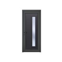 Crystal uPVC Front Door 1 Long Glass Monaco Grey/White Right Hand Obscure Glass 920x2090mm