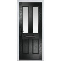 Carnoustie Black Clear Glass 920 x 2090mm Right Hand