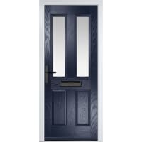 Carnoustie Blue Clear Glass 920 x 2090mm Right Hand