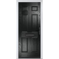 Muirfield solid Black None Glass 920 x 2090mm Left Hand