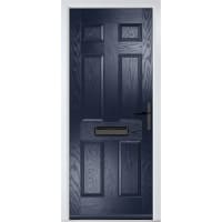 Muirfield solid Blue None Glass 920 x 2090mm Left Hand