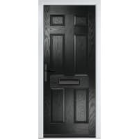 Muirfield solid Black None Glass 920 x 2090mm Right Hand