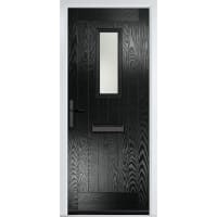 Sunningdale Black Stipolytte Glass 920 x 2090mm Right Hand