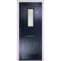 Sunningdale Blue Stipolytte Glass 920 x 2090mm Right Hand