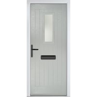 Sunningdale Agate Grey Stipolytte Glass 920 x 2090mm Right Hand