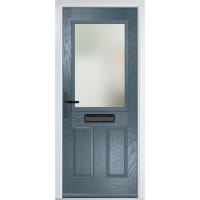 Lytham Slate Grey Stipolytte Glass 920 x 2090mm Right Hand