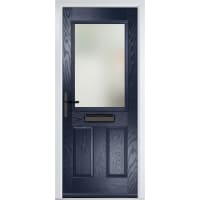 Lytham Blue Stipolytte Glass 920 x 2090mm Right Hand