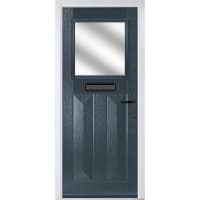 Eaton Anthracite Grey Stipolytte Glass 920 x 2090mm Left Hand