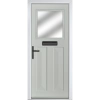 Eaton Agate Grey Stipolytte Glass 920 x 2090mm Right Hand
