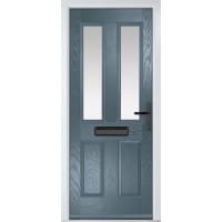 Carnoustie Slate Grey Clear Glass 890 x 2090mm Left Hand