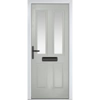 Carnoustie Agate Grey Clear Glass 890 x 2090mm Right Hand