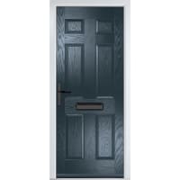 Muirfield solid Anthracite Grey None Glass 890 x 2090mm Right Hand