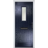 Sunningdale Blue Clear Glass 890 x 2090mm Left Hand