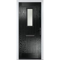 Sunningdale Black Stipolytte Glass 890 x 2090mm Left Hand