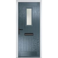 Sunningdale Slate Grey Stipolytte Glass 890 x 2090mm Right Hand