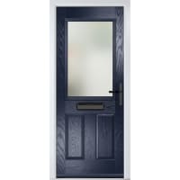 Lytham Blue Clear Glass 890 x 2090mm Left Hand