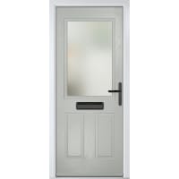Lytham Agate Grey Clear Glass 890 x 2090mm Left Hand