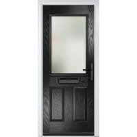 Lytham Black Stipolytte Glass 890 x 2090mm Left Hand