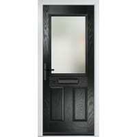 Lytham Black Stipolytte Glass 890 x 2090mm Right Hand