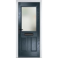 Lytham Anthracite Grey Stipolytte Glass 890 x 2090mm Right Hand
