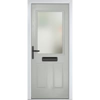 Lytham Agate Grey Stipolytte Glass 890 x 2090mm Right Hand