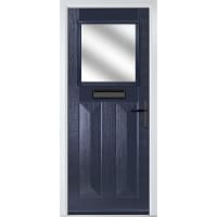 Eaton Blue Clear Glass 890 x 2090mm Left Hand