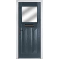 Eaton Anthracite Grey Stipolytte Glass 890 x 2090mm Right Hand