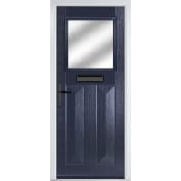 Eaton Blue Stipolytte Glass 890 x 2090mm Right Hand