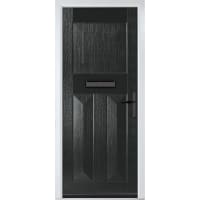 Eaton Solid Black None Glass 890 x 2090mm Left Hand