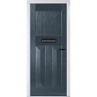 Eaton Solid Anthracite Grey None Glass 890 x 2090mm Left Hand