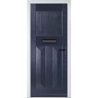 Eaton Solid Blue None Glass 890 x 2090mm Left Hand