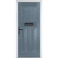 Eaton Solid Slate Grey None Glass 890 x 2090mm Right Hand