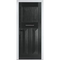 Eaton Solid Black None Glass 890 x 2090mm Right Hand