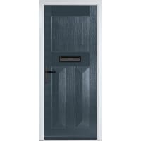 Eaton Solid Anthracite Grey None Glass 890 x 2090mm Right Hand