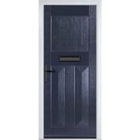 Eaton Solid Blue None Glass 890 x 2090mm Right Hand