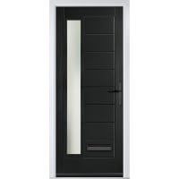 Monza Left Black Clear Glass 890 x 2090mm Left Hand