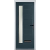 Monza Left Anthracite Grey Clear Glass 890 x 2090mm Left Hand