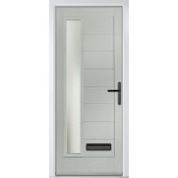 Monza Left Agate Grey Clear Glass 890 x 2090mm Left Hand