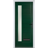 Monza Left Green Stipolytte Glass 890 x 2090mm Left Hand