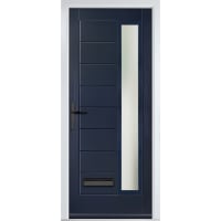 Monza Right Blue Clear Glass 890 x 2090mm Right Hand