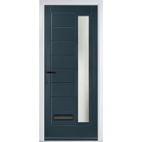 Monza Right Anthracite Grey Stipolytte Glass 890 x 2090mm Right Hand