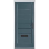 Monza Solid Slate Grey No Glass 890 x 2090mm Left Hand