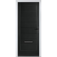 Monza Solid Black No Glass 890 x 2090mm Left Hand
