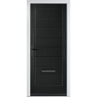 Monza Solid Black No Glass 890 x 2090mm Right Hand