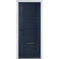Monza Solid Blue No Glass 890 x 2090mm Right Hand