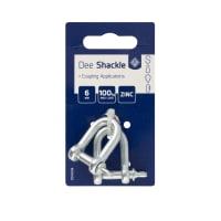 D Shackle Zinc Plated 6mm Pack of 2
