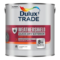 Dulux Trade Weathershield Quick Dry Exterior High Gloss 2.5L Pure Brilliant White
