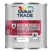 Dulux Trade Weathershield Quick Dry Exterior Flexible Undercoat Extra Deep Base 1L